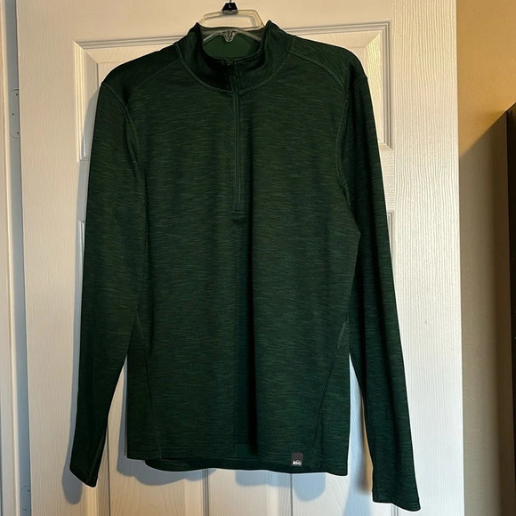 REI Other - REI Co-Op men’s green quarter zip sweater size medium